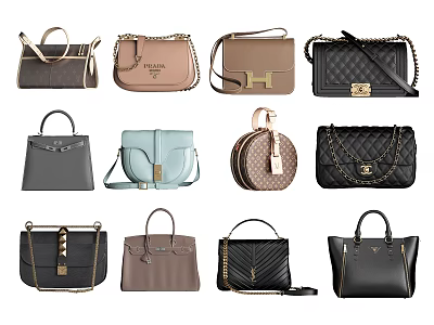 Fashionable Women Bags With Various Styles Colors And Designs Including Handbags Shoulder Bags 3d model