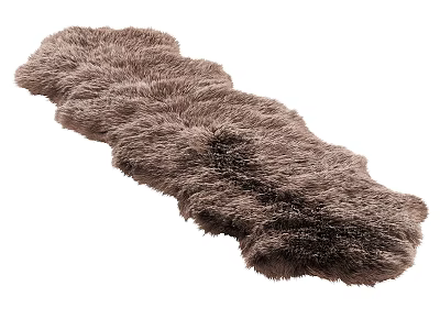 Soft Shaggy Brown Square Carpet With Fluffy Texture For Indoor Use 3d model