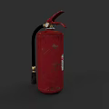 Red Fire Extinguisher As Essential Fire Safety Equipment With Black Hose And Metal Cylinder