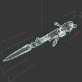 Fantasy Weapon Sword With Purple Glowing Accents And Decorative Details