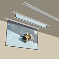 Ceiling Mounted Projection Monitoring System With Security Surveillance Display Screen