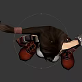 Anime Style Female Character Figure With White Top Brown Shorts Red Boots And Gloves