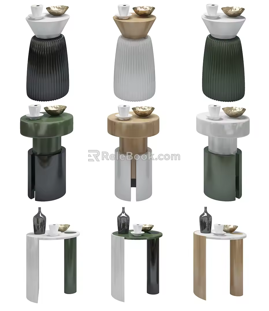 Modern round several sides several combinations 3d model