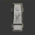 White Military Tank With Purple Wheels 3D Rendering Design Model