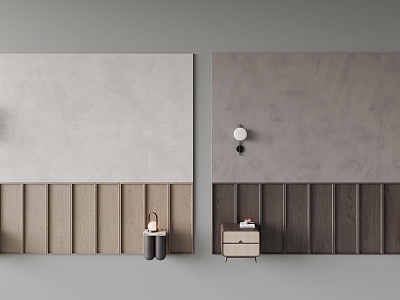 Bedside background wall panel 3d model