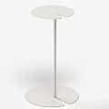 Modern Minimalist Black Side Table With Two Circular Tops And Metal Stand