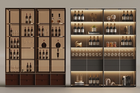 Glass Wine Cabinet 3d model