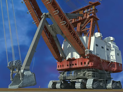 Large Industrial Crawler Crane With Red White Structure Heavy Duty Boom And Tracked Undercarriage 3d model