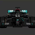 Black And Green Formula 1 Racing Car With Number 44 Sleek Aerodynamic Design