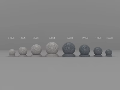 Garden Decorative Spheres With Various Sizes And Textured Surfaces For Outdoor Use 3d model