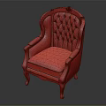 Luxurious Blue Tufted Velvet Armchair With Golden Ornate Frame And Classic Design