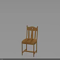 Wooden Chair For Home Furniture With Simple Design Curved Back And Carved Details