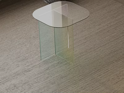 Modern Transparent Glass Side Table With Sleek Tabletop And Minimalist Design 3d model