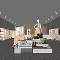 Modern Fashion Retail Store Interior With Mannequins Clothing Racks And Handbag Displays