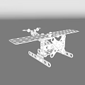 Electric Toy Airplane Model With Silver White Metal Parts Perforated Sheets And Bolt Connection