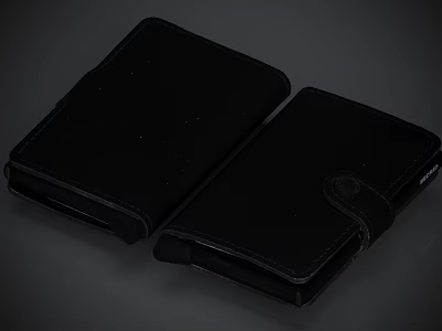 Two Black Books With Leather Covers And Simple Elegant Design Styles 3d model
