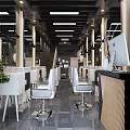 Modern Beauty and Hair Salon Interior With Stylish Chairs Mirrors and Workstations