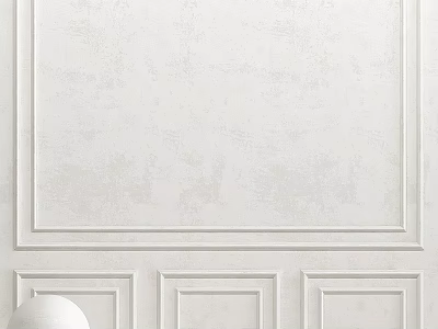 White Wall Paneling with Simple Design and Rectangular Lower Panels for Interior Decoration 3d model