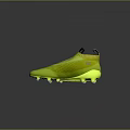 Bright Yellow Soccer Cleats High Top Design With Mesh Upper Black Heel And Spiked Sole