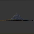 Ancient Pyramid Model on Circular Golden Stone Base Decorative Ornamental Display Piece