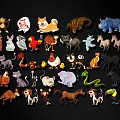 Various Cute Cartoon Animals Including Dogs Cats Elephants And Birds Illustration Set