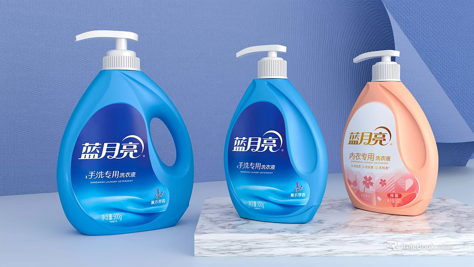 Laundry & Daily Use Liquid Detergent Bottles With Press Pumps For Clean And Fresh Clothes 3d model 