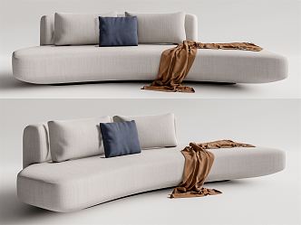 Modern Multiplayer Sofa Curved Sofa 3d model