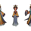 Game and Movie Characters in Traditional Chinese Style with Colorful Costumes and Elaborate Hairstyles