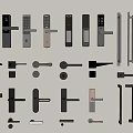 Various Door Handles Featuring Different Designs Materials And Smart Traditional Styles 3d model