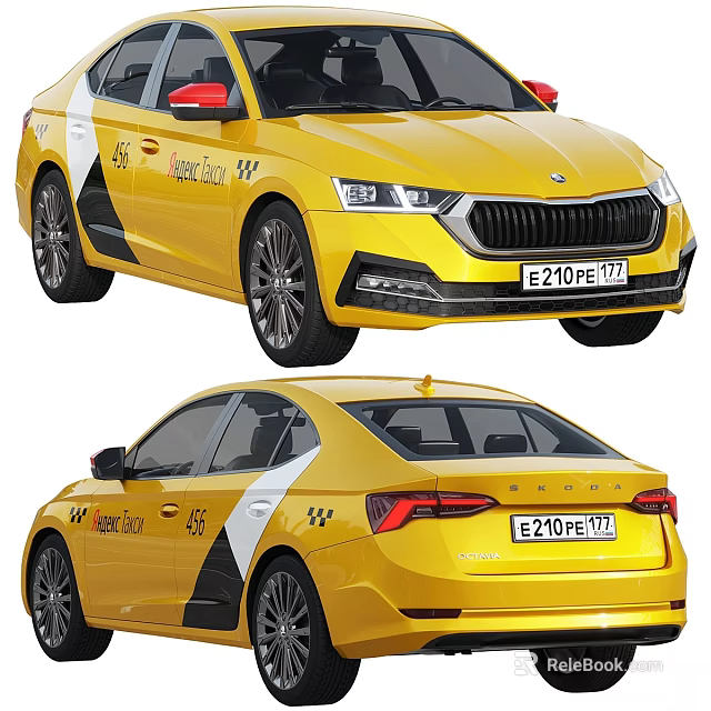 Sporty Yellow Sedan Car Featuring Modern Design And Sleek Exterior Details 3d model 