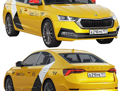 Sporty Yellow Sedan Car Featuring Modern Design And Sleek Exterior Details 3d model