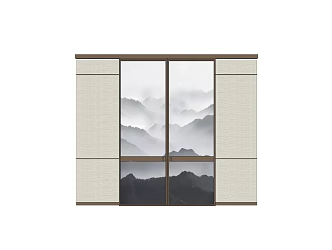 New Chinese Double Door 3d model