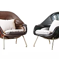 Modern Stylish Accent Chairs With Upholstered Seats And Metal Legs In Various Colors