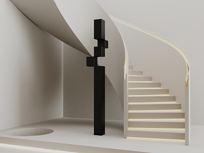 Silent Wind Rotating Stairs 3d model