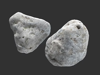 Natural Rough Textured Stones With Holes And Irregular Shapes For Decorative 3d model