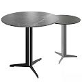 Modern Two Round Coffee Tables With Textured Surface And Metal Support Bases 3d model