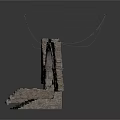 Ancient Stone Archway Structure With Stone Steps And Wall Details 3d model