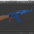 AK submachine gun machine gun machine gun semi-automatic rifle assault rifle firearms low face number low model simple model game sub-era film and television level 3d model