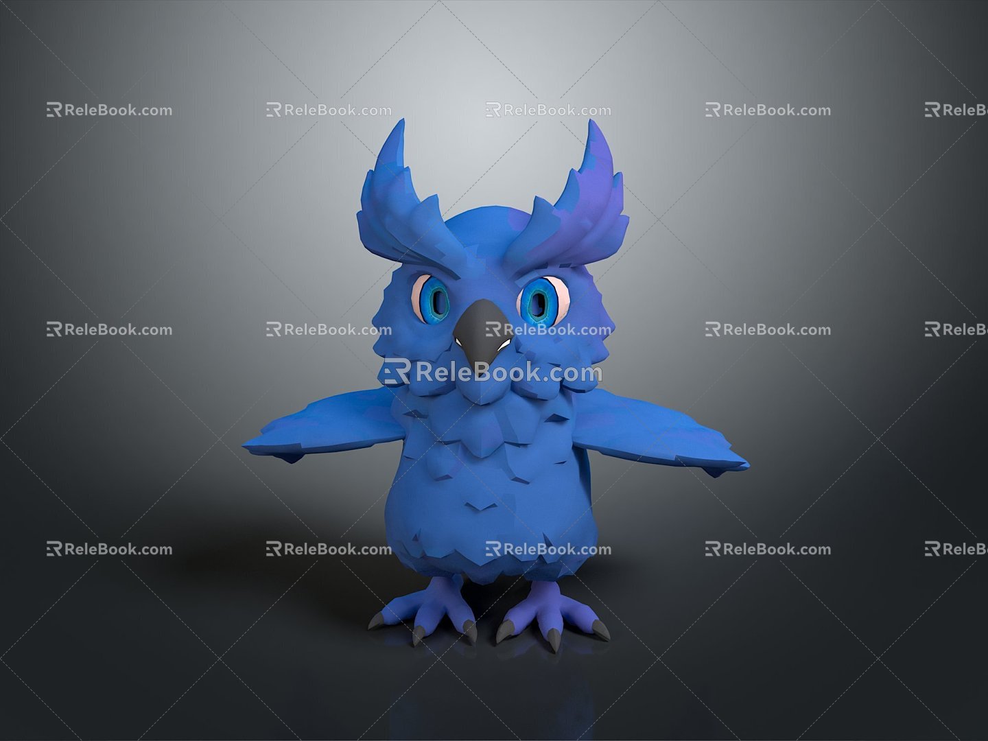 Owl grimace owl long-eared owl wulin owl monkey face owl carved owl 3d model