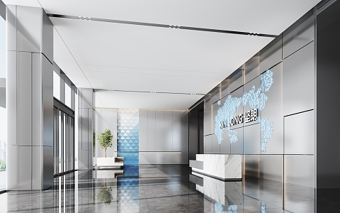 Office reception lobby 3d model