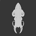 Game Fantasy Creature Character With Purple Skin Orange Horns Yellow Eyes And Saddle On Back