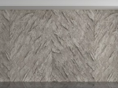 Gray Stone Feature Wall With Herringbone Texture And Modern Design 3d model
