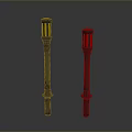 Modern Black Torch Lights With Yellow Illumination And Base Design Set of Two