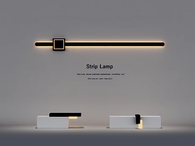 Modern Reception Desk Design With Strip Lamp Lighting And White Base 3d model