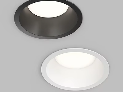 Modern Recessed Downlights in Black and White for Ceiling Lighting Design 3d model