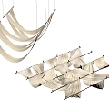 Modern general-purpose curtain ceiling fabric valance 3d model
