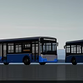 Modern Blue City Buses With Large Windows And Sleek Exterior Design