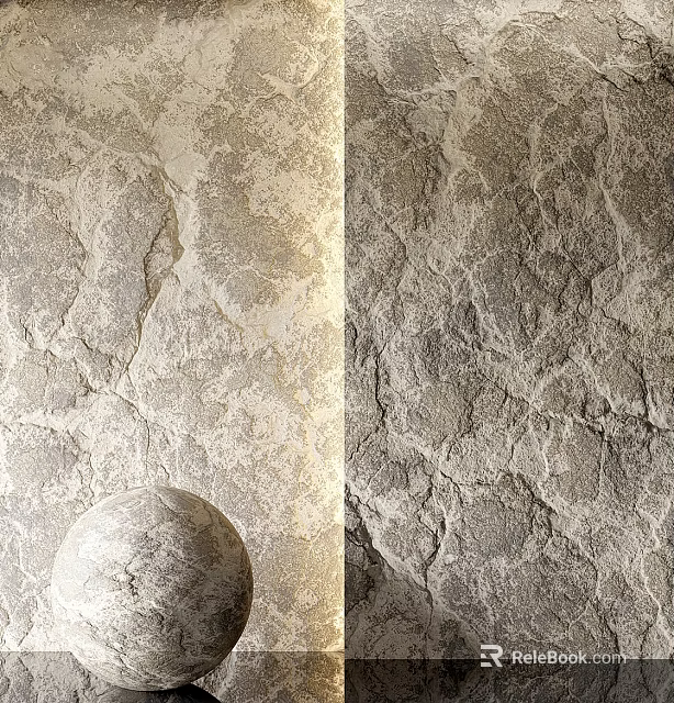 Modern Spherical Wall Lamp on Textured Stone Wall Interior Decor 3d model 