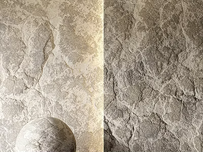 Modern Spherical Wall Lamp on Textured Stone Wall Interior Decor 3d model