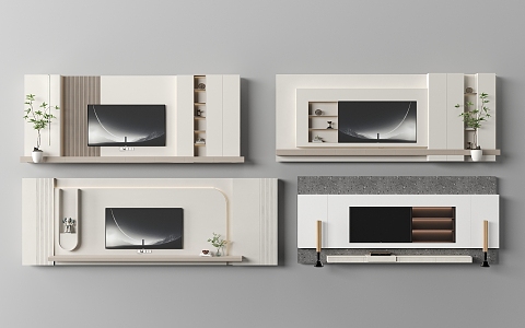 TV background wall 3d model